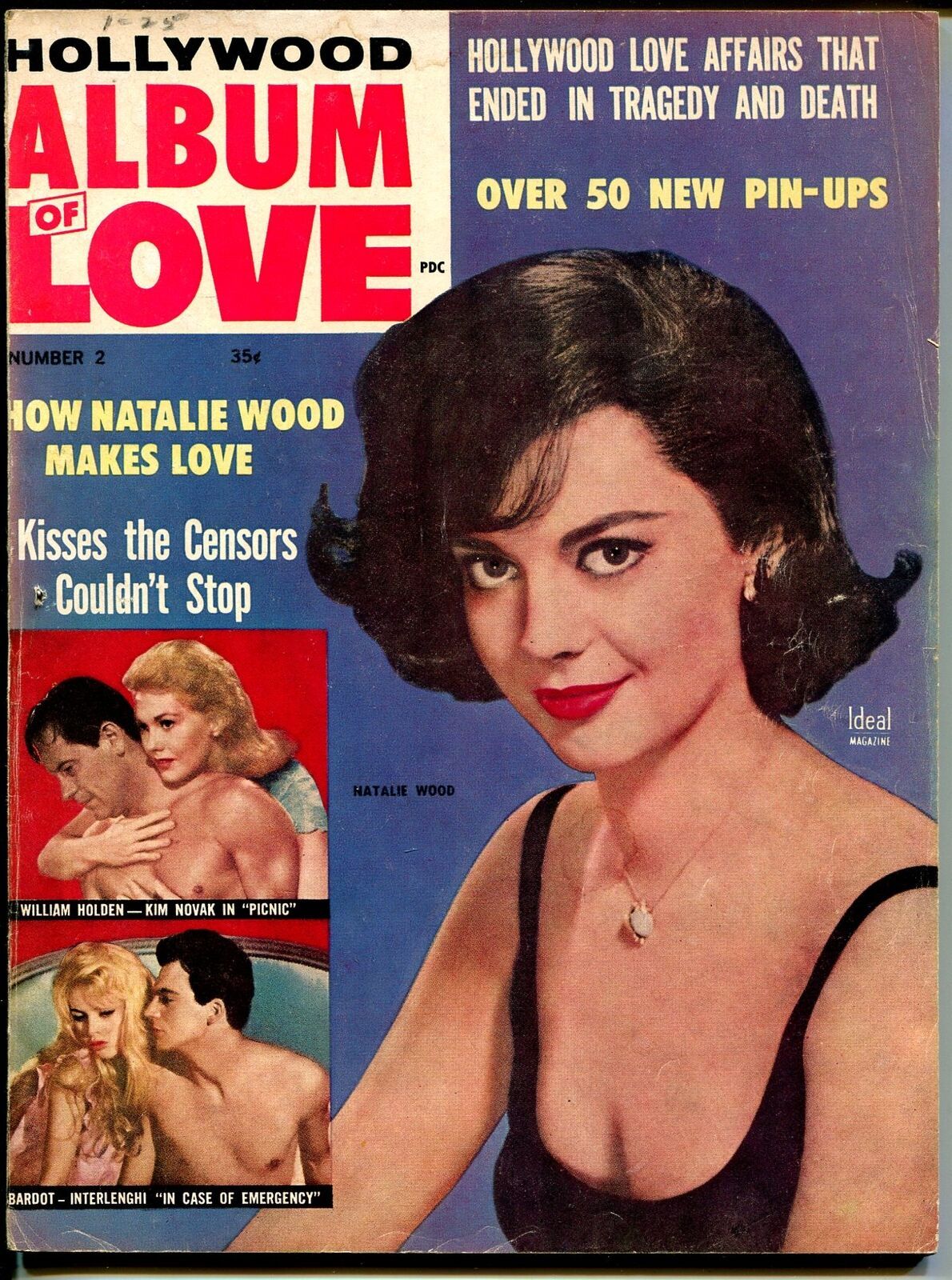 HOLLYWOOD ALBUM OF LOVE magazine side cover Issue 2  1961