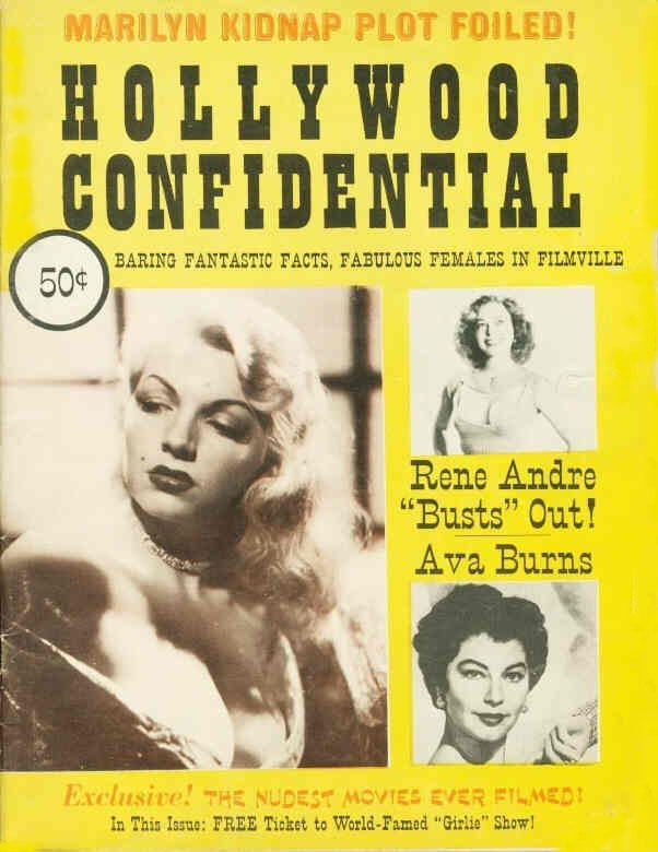 HOLLYWOOD CONFIDENTIAL magazine side cover Issue 1  1955
