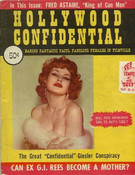 HOLLYWOOD CONFIDENTIAL magazine side cover Issue 2  1955