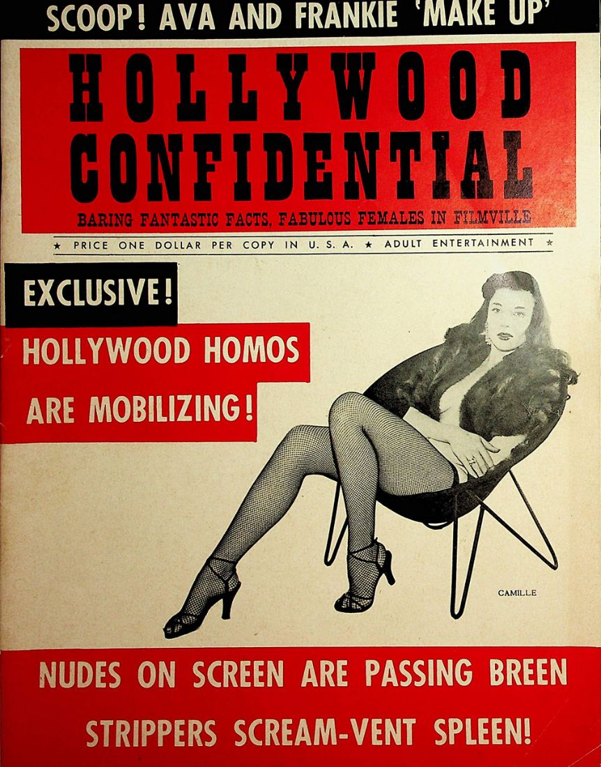 HOLLYWOOD CONFIDENTIAL magazine side cover Issue 4  Vol 1 # 4  1956