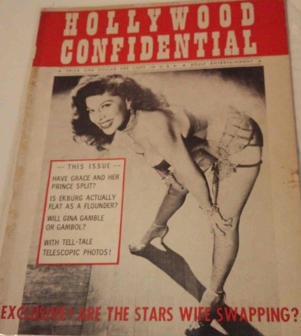 HOLLYWOOD CONFIDENTIAL magazine side cover Issue 6  1956