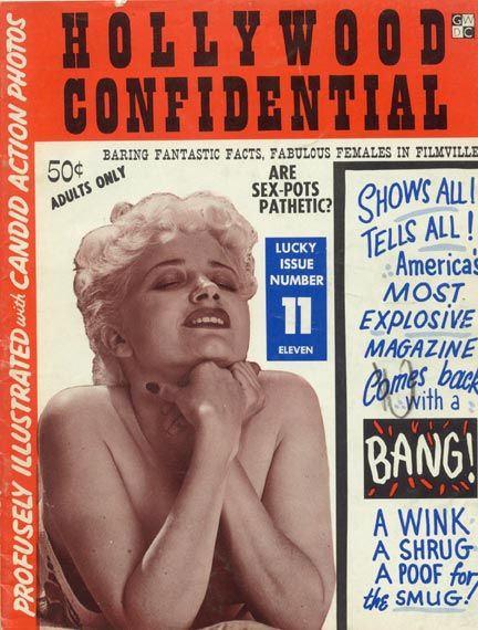 HOLLYWOOD CONFIDENTIAL magazine side cover  Vol 2 # 11 September 1959