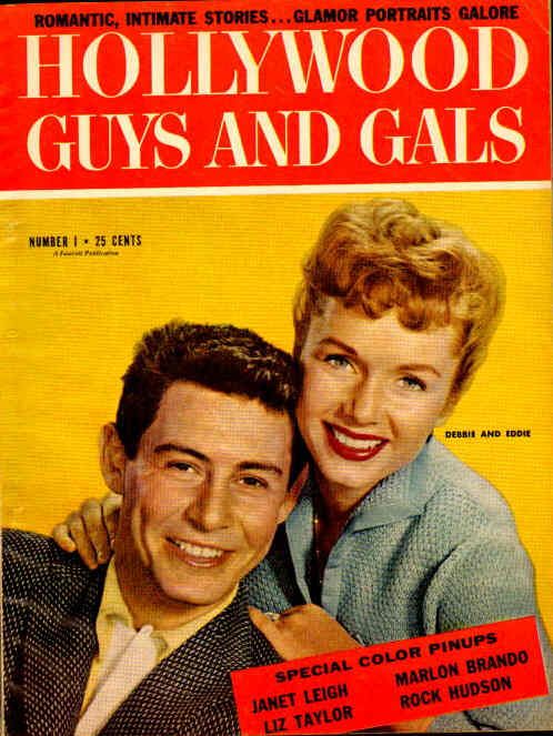 HOLLYWOOD GUYS AND GALS magazine side cover Issue 1  1955
