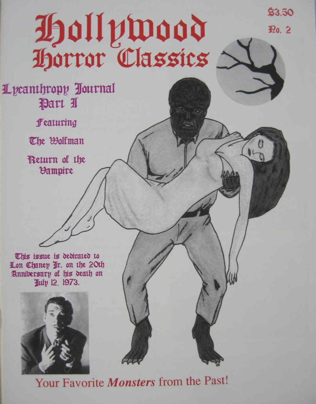 HOLLYWOOD HORROR CLASSICS magazine side cover Issue 2  1994