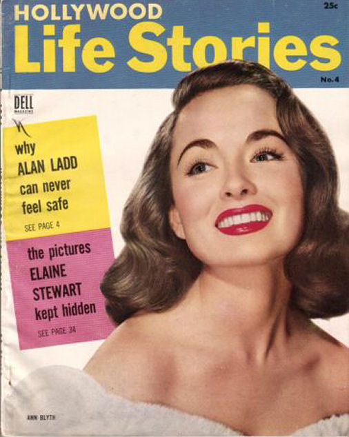 HOLLYWOOD LIFE STORIES magazine side cover Issue 4  1954