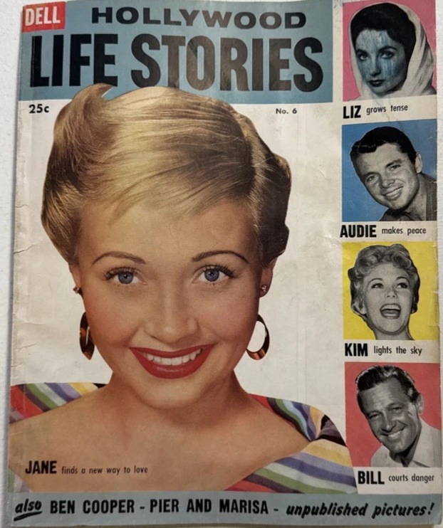HOLLYWOOD LIFE STORIES magazine side cover Issue 6  1956