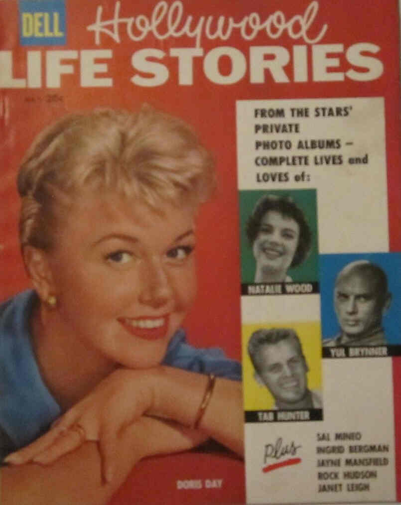 HOLLYWOOD LIFE STORIES magazine side cover Issue 7  1957