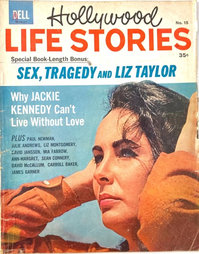 HOLLYWOOD LIFE STORIES magazine side cover Issue 15  1965