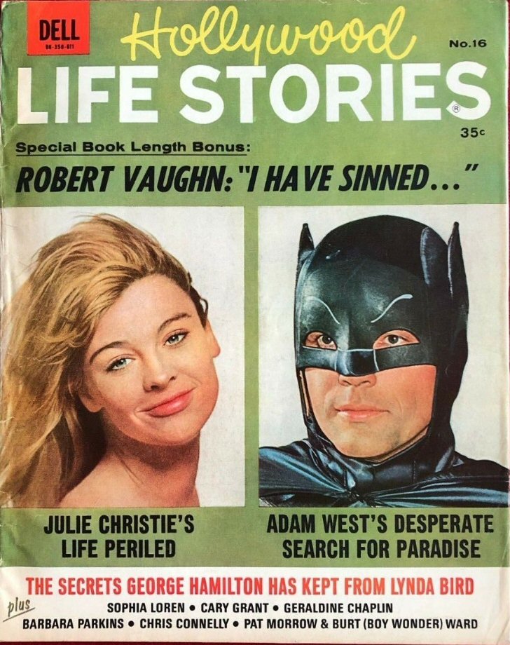 HOLLYWOOD LIFE STORIES magazine side cover Issue 16  1966