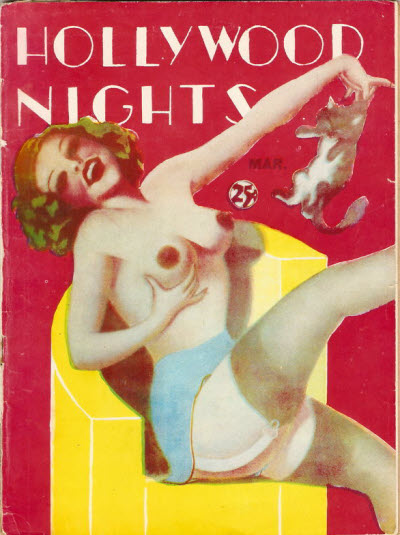 HOLLYWOOD NIGHTS magazine side cover March 1936