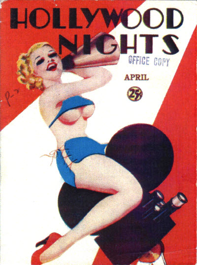 HOLLYWOOD NIGHTS magazine side cover April 1936