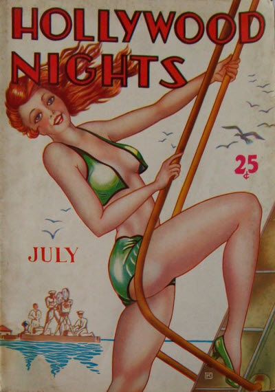 HOLLYWOOD NIGHTS magazine side cover July 1936