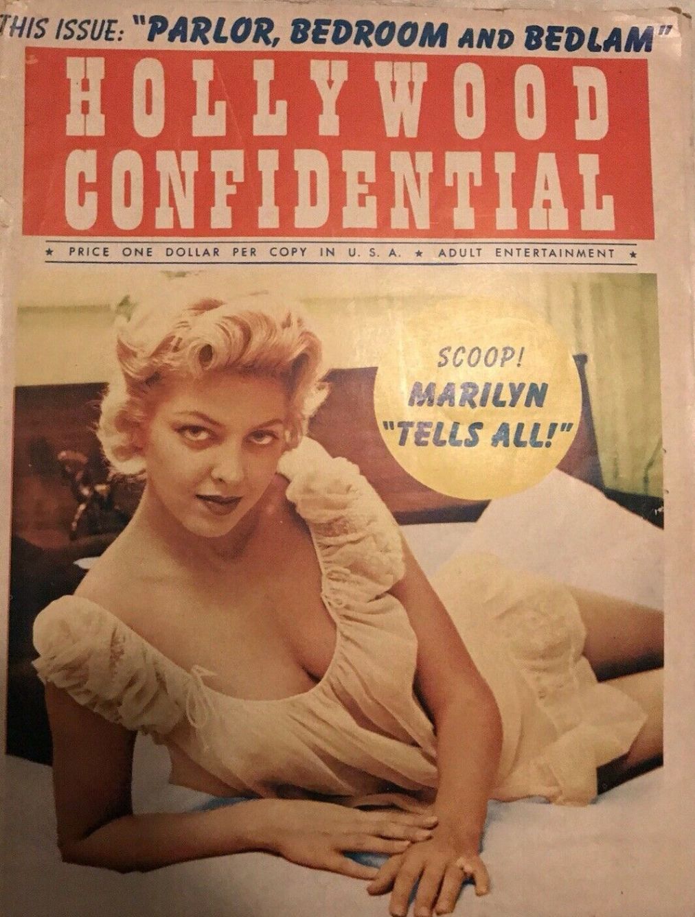 HOLLYWOOD CONFIDENTIAL magazine side cover  Vol 2 No  7   1957