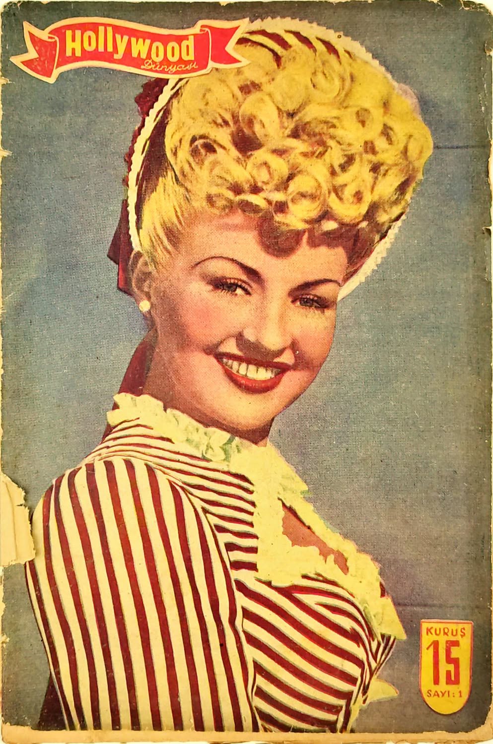 HOLLYWOOD DUNYASI magazine side cover Issue 1  Vol 1 No  1 30 September 1943