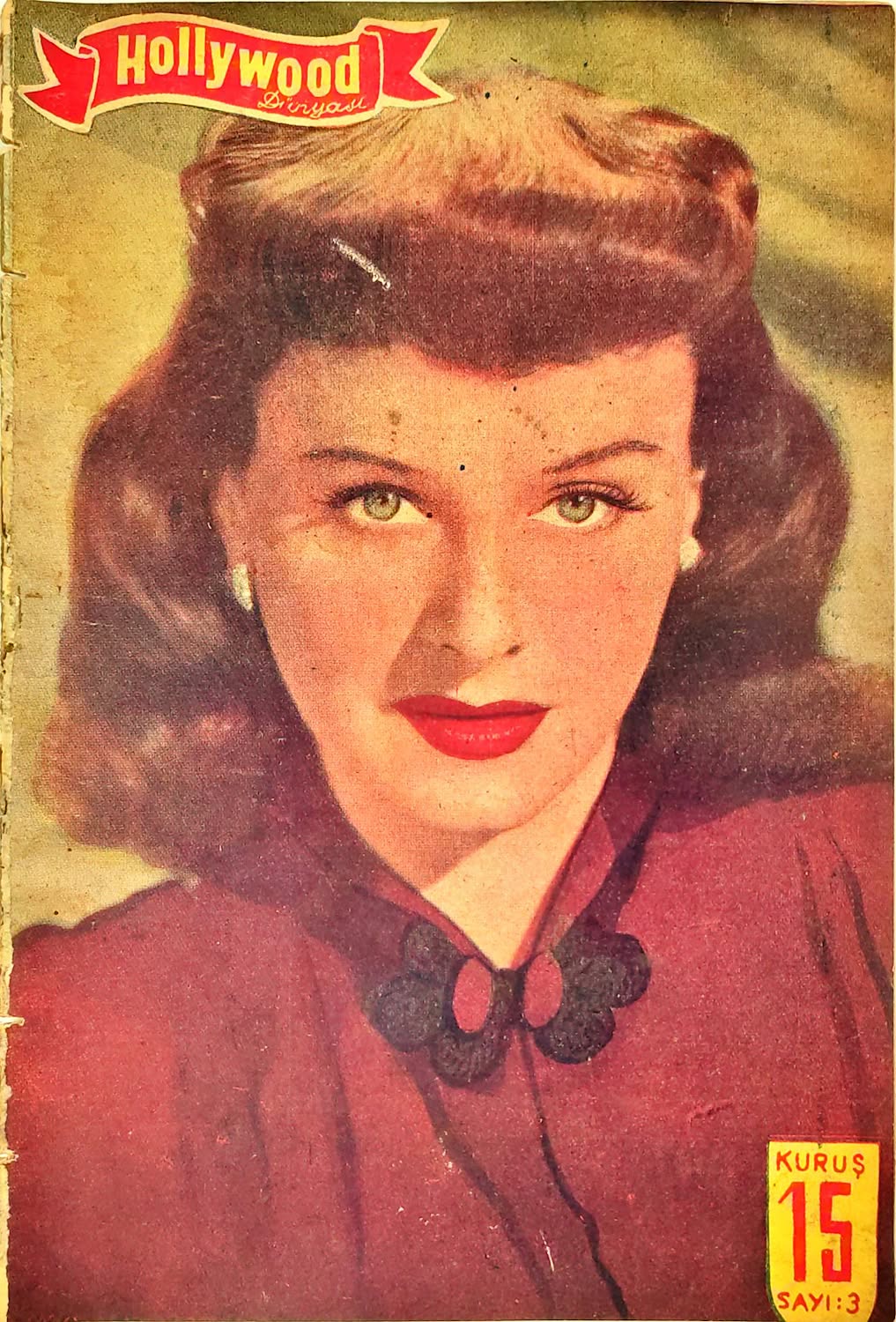 HOLLYWOOD DUNYASI magazine side cover Issue 3 13 October 1943