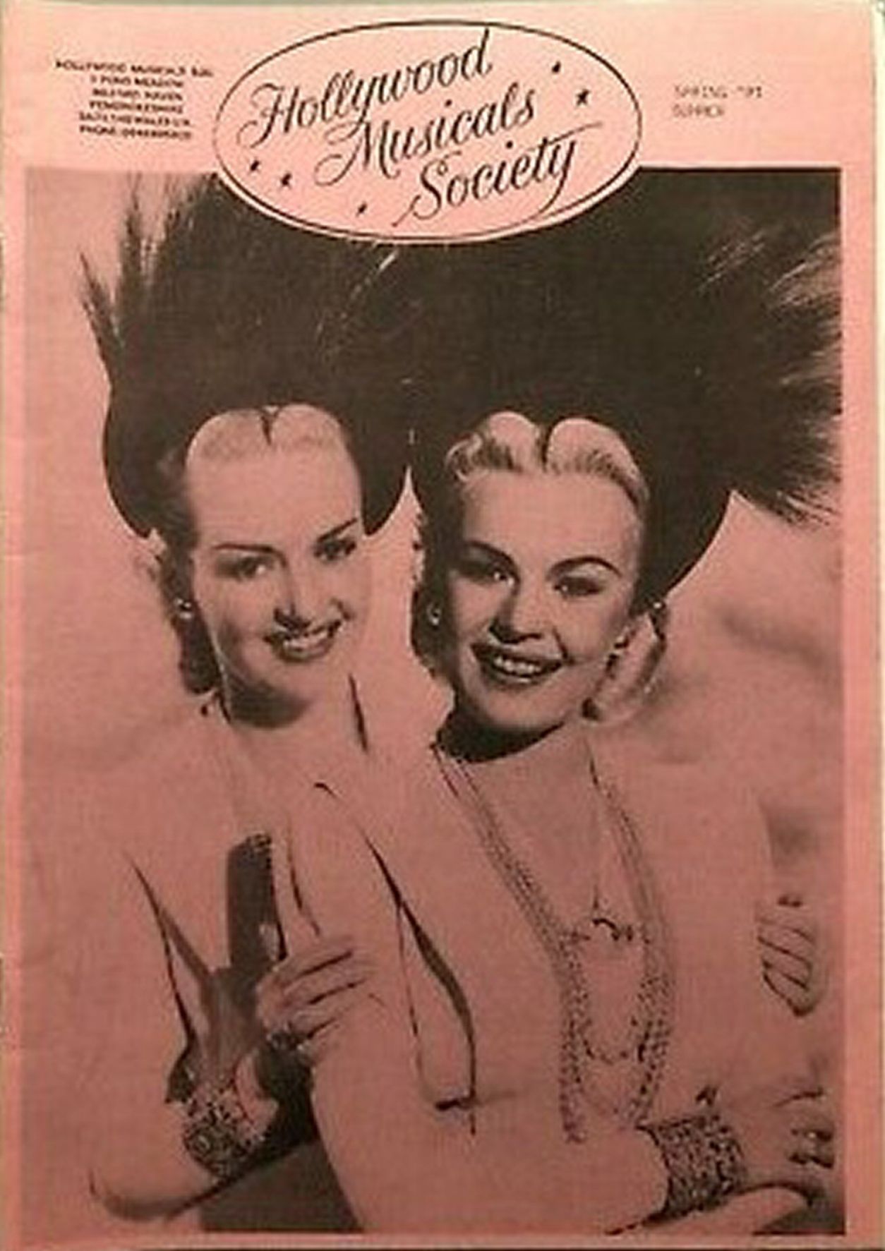 HOLLYWOOD MUSICALS SOCIETY magazine side cover Spring 1991