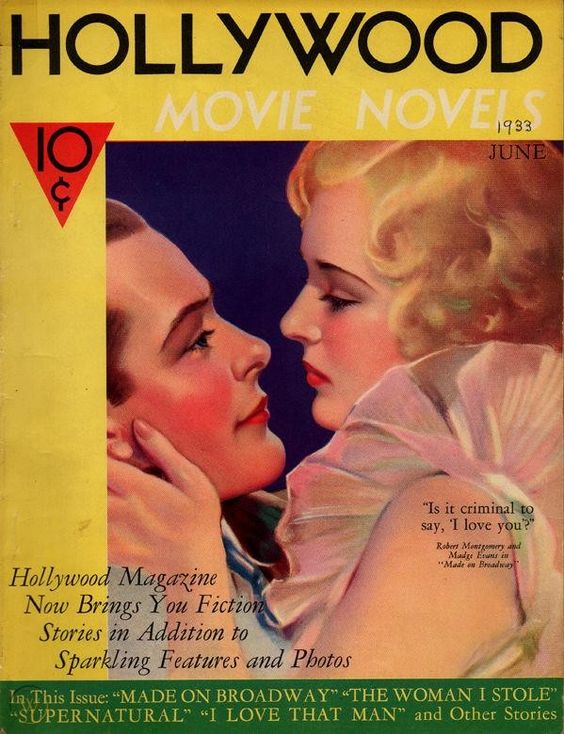 MOVIE NOVEL magazine side cover  June 1933