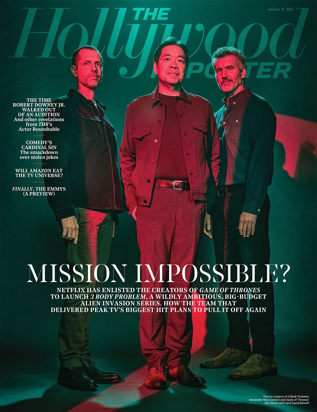HOLLYWOOD REPORTER | THE magazine side cover 10 January 2024