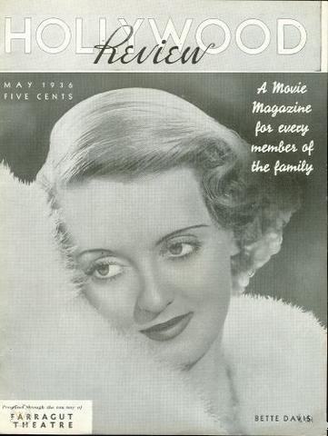 HOLLYWOOD REVIEW magazine side cover  May 1936