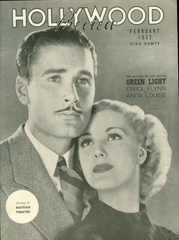 HOLLYWOOD REVIEW magazine side cover  February 1937