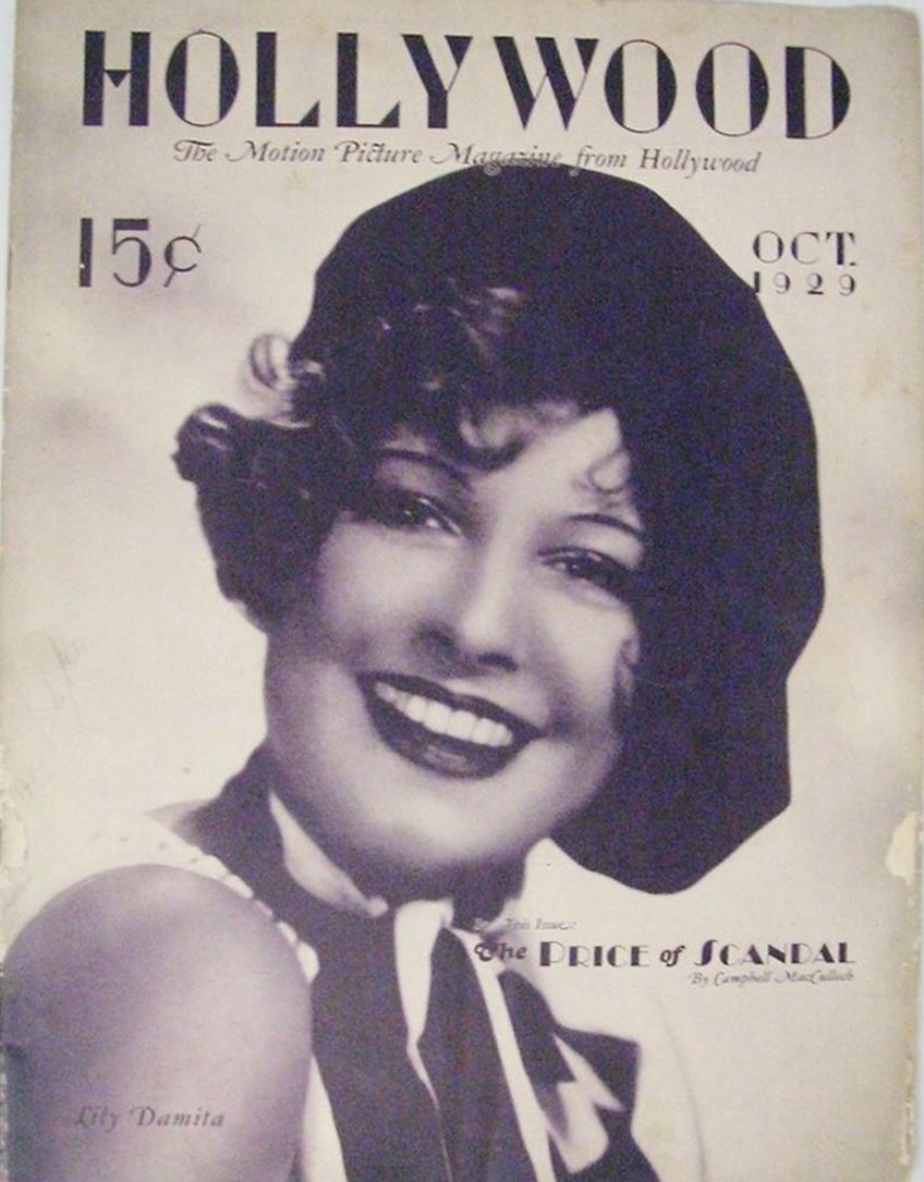 HOLLYWOOD magazine side cover  October 1929