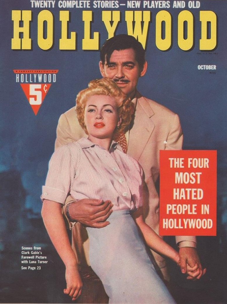 HOLLYWOOD magazine side cover  October 1942