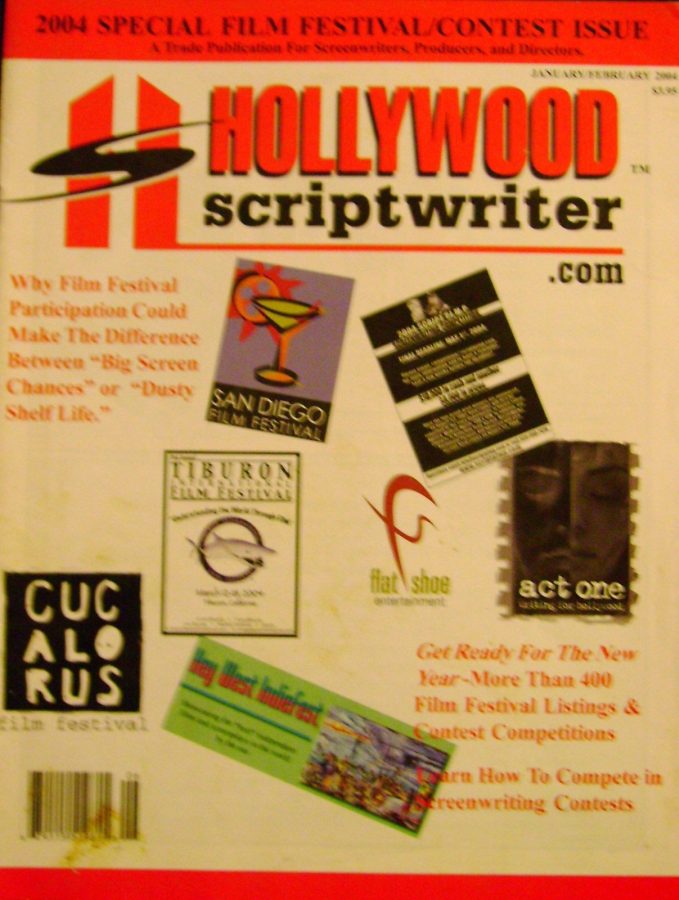 HOLLYWOOD SCRIPTWRITER magazine side cover January/February 2004
