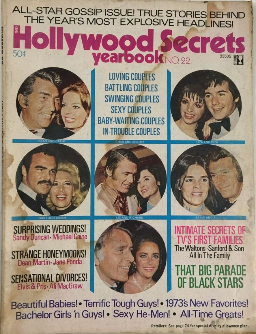 HOLLYWOOD SECRETS YEARBOOK magazine side cover Issue 22   1973