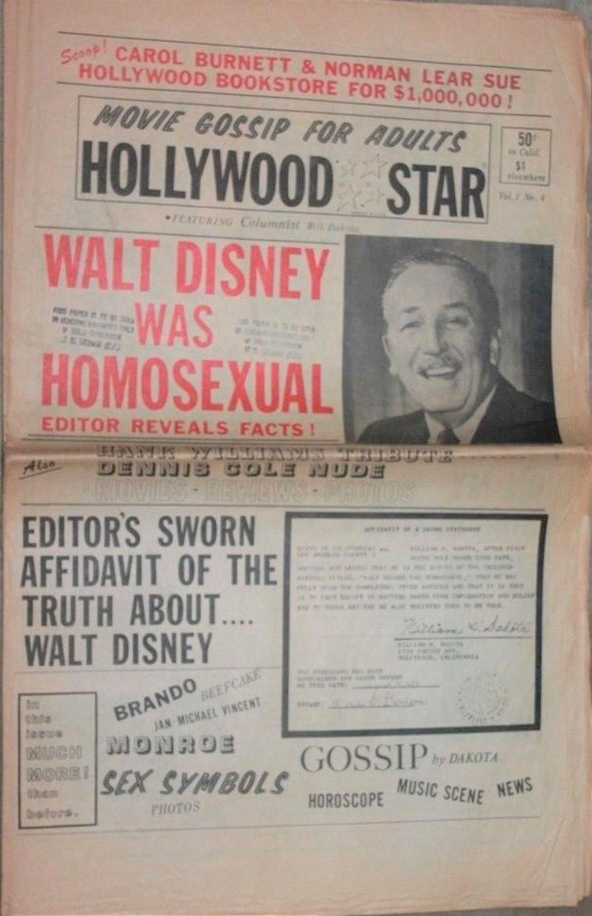 HOLLYWOOD CONFIDENTIAL STAR magazine side cover Issue 4  Vol 1 No  4   1976