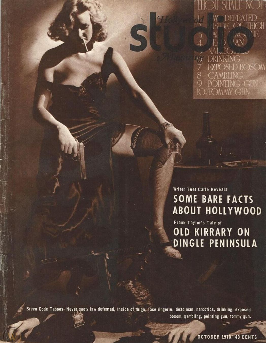 HOLLYWOOD STUDIO magazine side cover October 1970