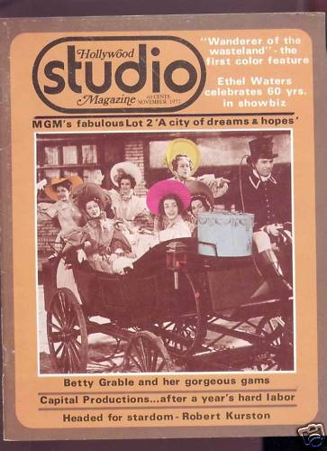 HOLLYWOOD STUDIO magazine side cover November 1972