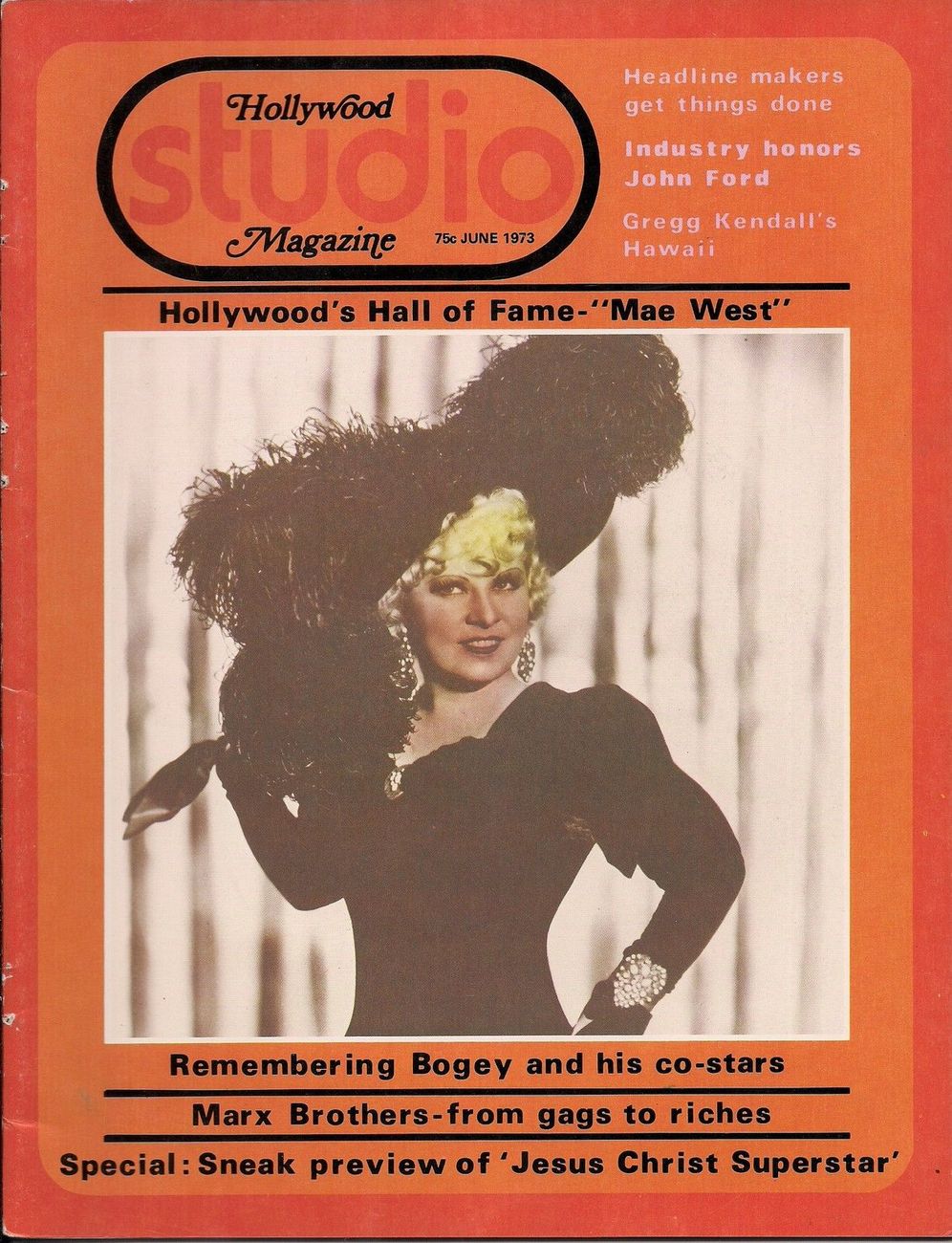 HOLLYWOOD STUDIO magazine side cover June 1973