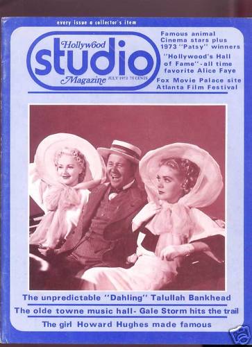 HOLLYWOOD STUDIO magazine side cover July 1973