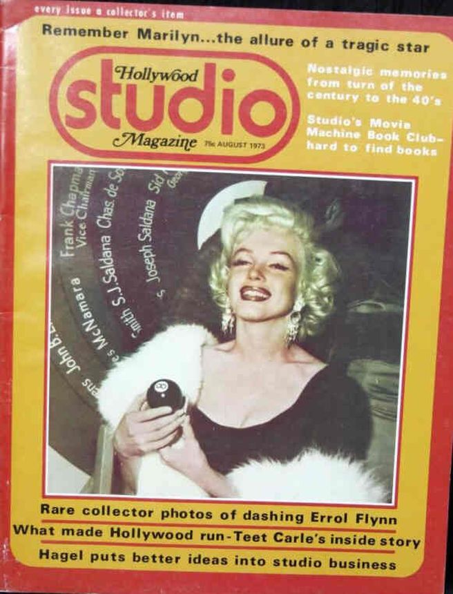 HOLLYWOOD STUDIO magazine side cover August 1973