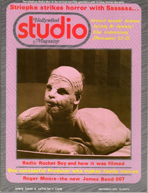 HOLLYWOOD STUDIO magazine side cover November 1973