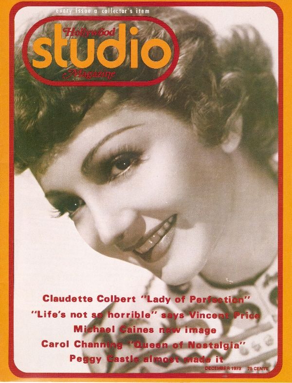 HOLLYWOOD STUDIO magazine side cover December 1973