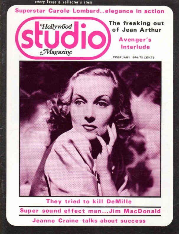 HOLLYWOOD STUDIO magazine side cover February 1974