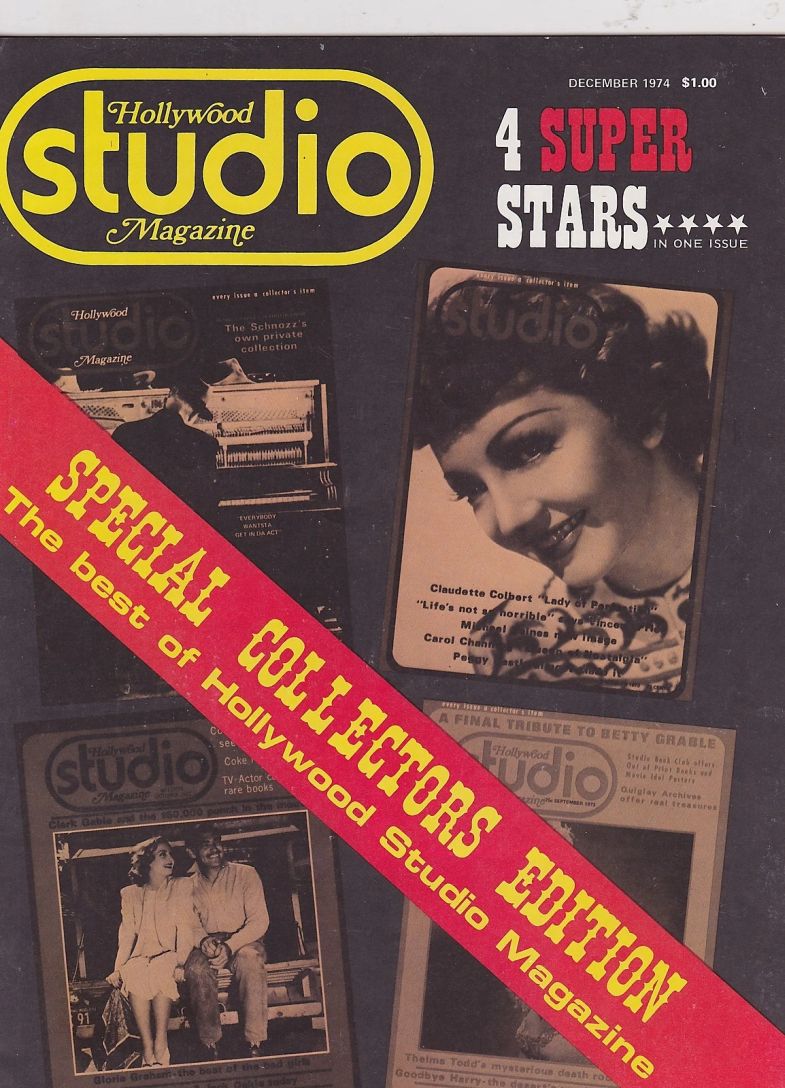 HOLLYWOOD STUDIO magazine side cover December 1974