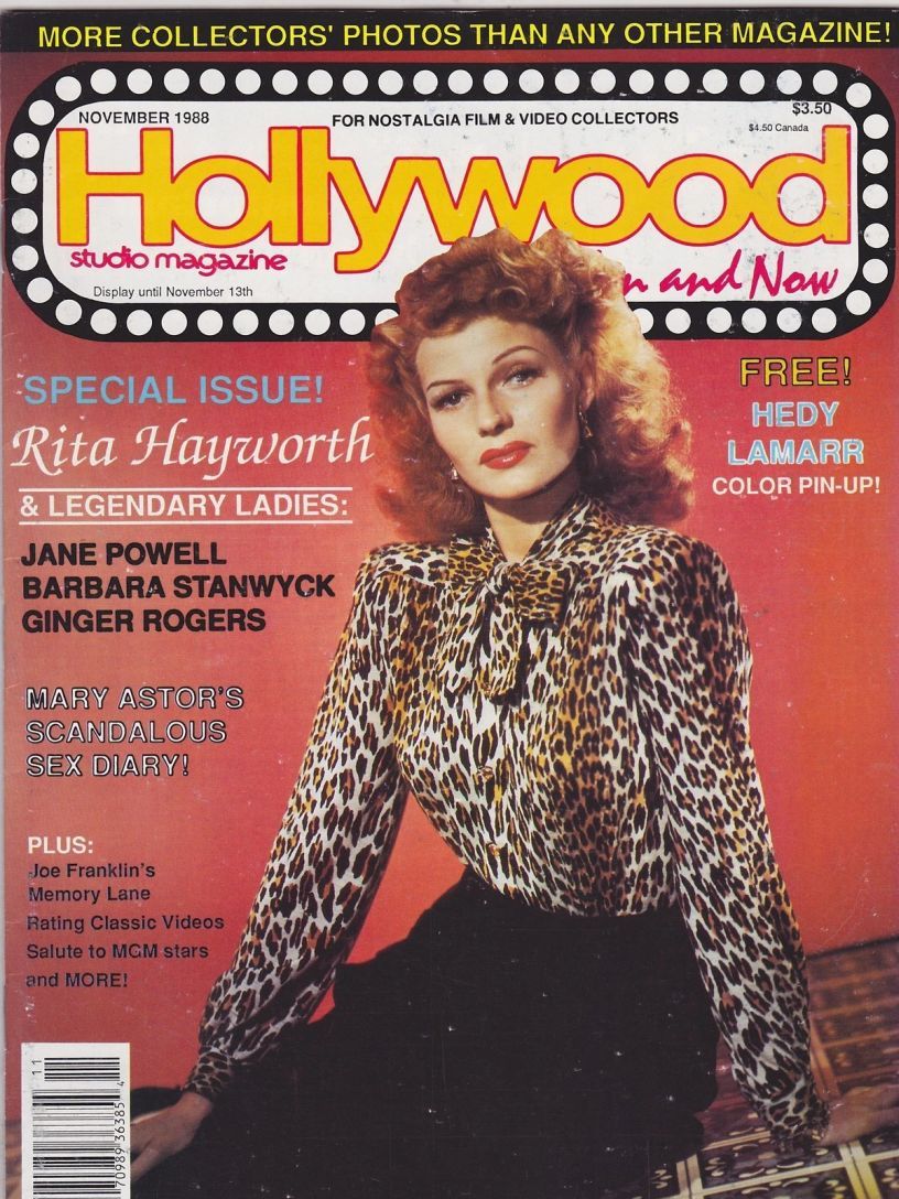 HOLLYWOOD STUDIO magazine side cover November 1988