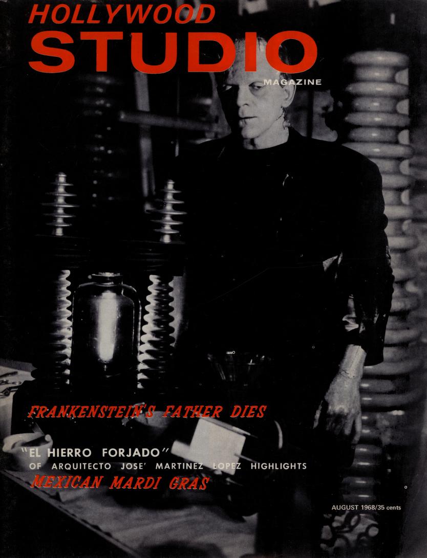 HOLLYWOOD STUDIO magazine side cover  Vol 3 No  4  August 1968