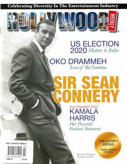 HOLLYWOOD WEEKLY magazine side cover  February 2021