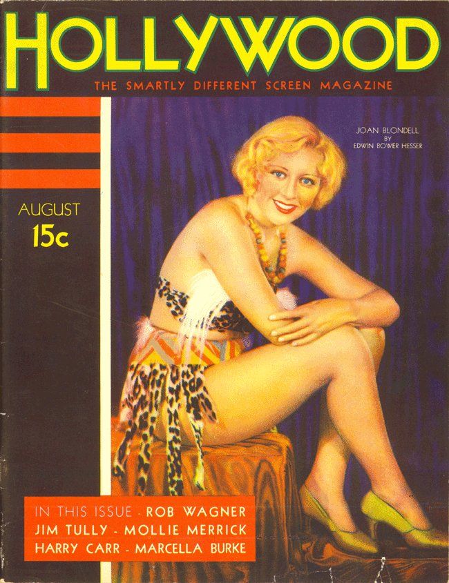HOLLYWOOD magazine side cover  Vol 20 # 7 August 1931