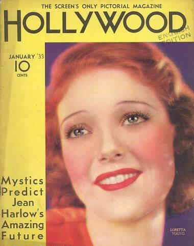 HOLLYWOOD magazine side cover  Vol 22 # 1 January 1933