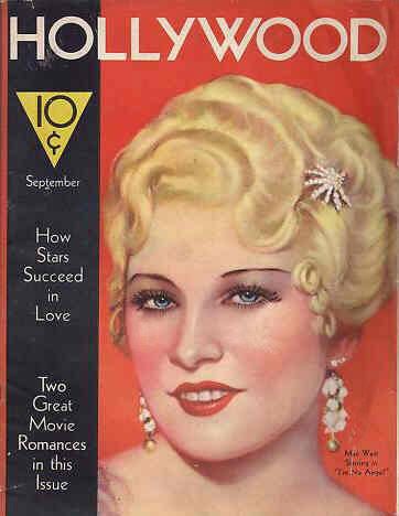 HOLLYWOOD magazine side cover September 1933