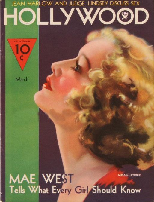 HOLLYWOOD magazine side cover March 1934