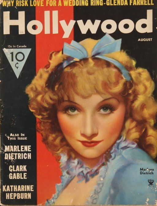 HOLLYWOOD magazine side cover August 1934