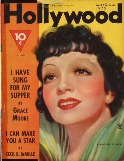 HOLLYWOOD magazine side cover April 1935