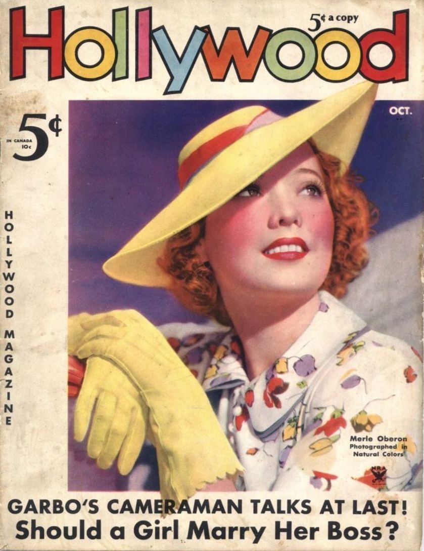 HOLLYWOOD magazine side cover October 1935