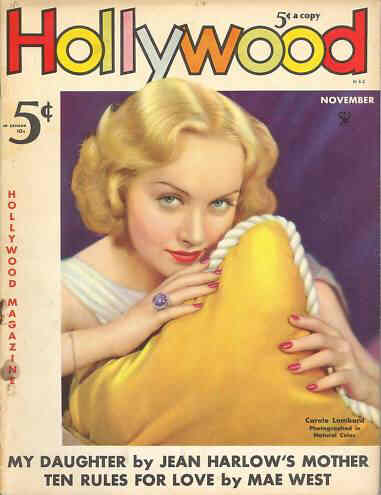 HOLLYWOOD magazine side cover November 1935