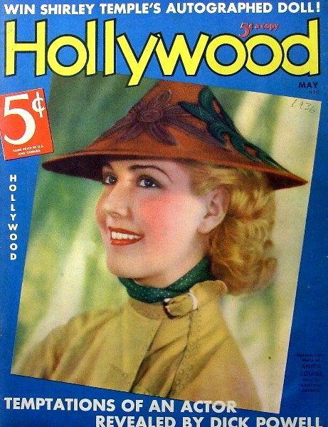 HOLLYWOOD magazine side cover May 1936